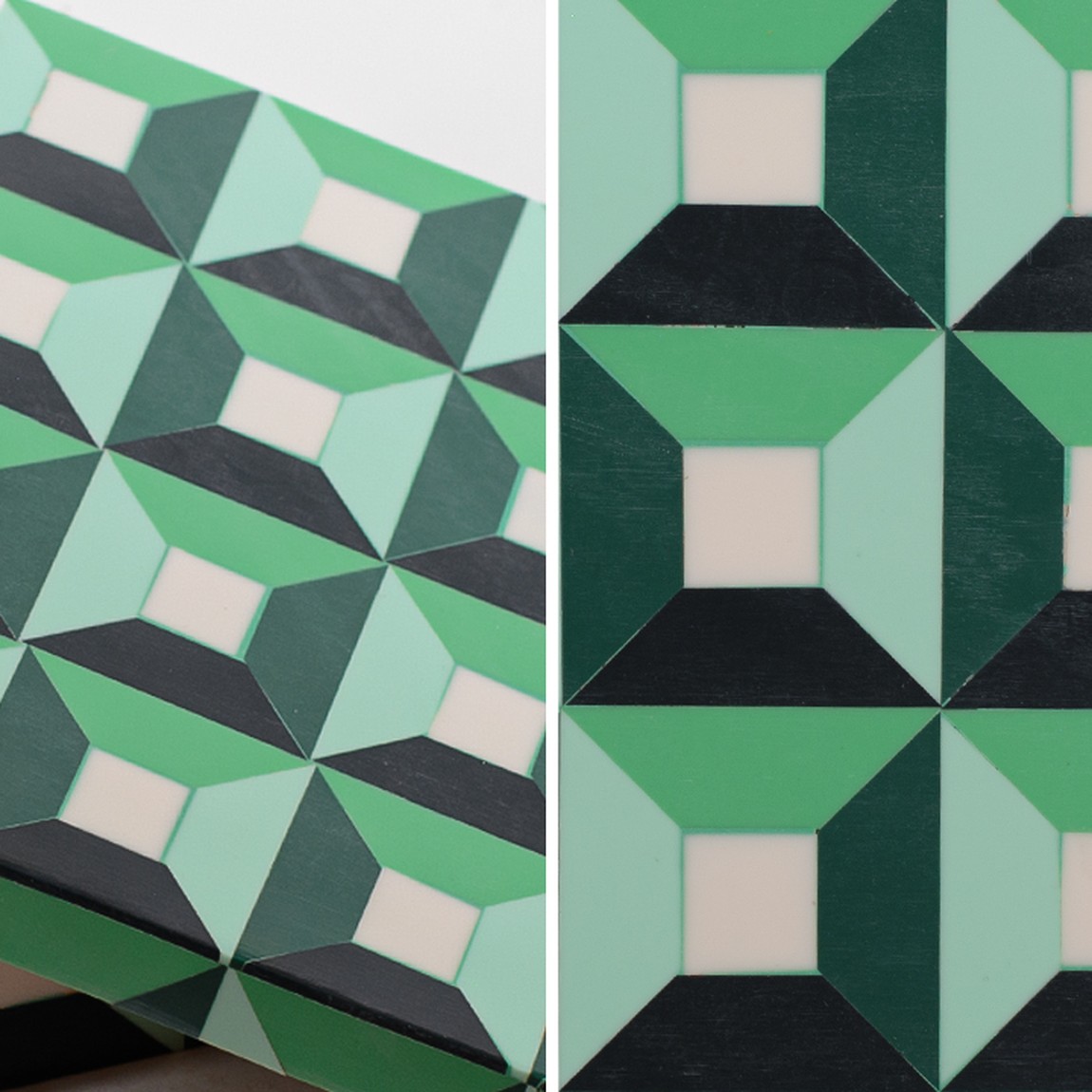Шкатулка Squares Green Bone Inlay Box
