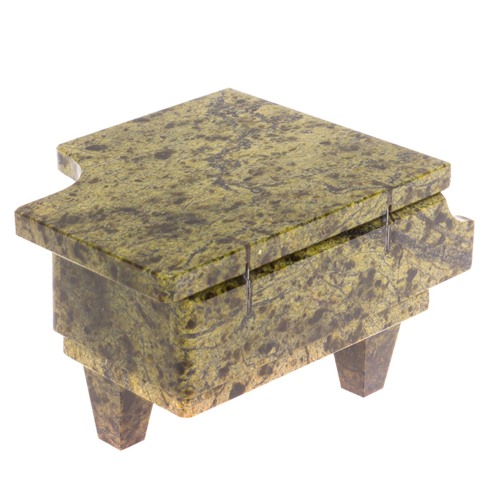 Шкатулка в виде рояля из натурального камня змеевик Stone Casket