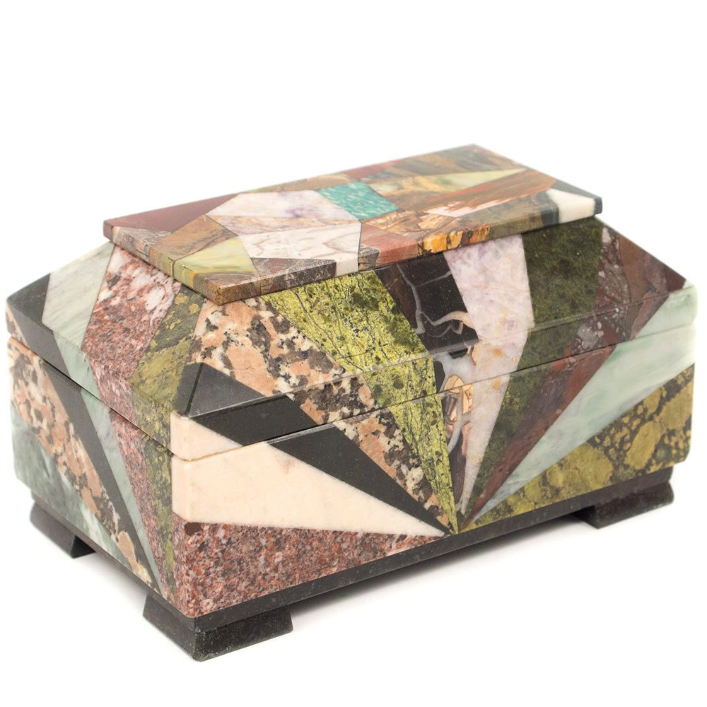 Шкатулка из натурального камня змеевик Stone Casket