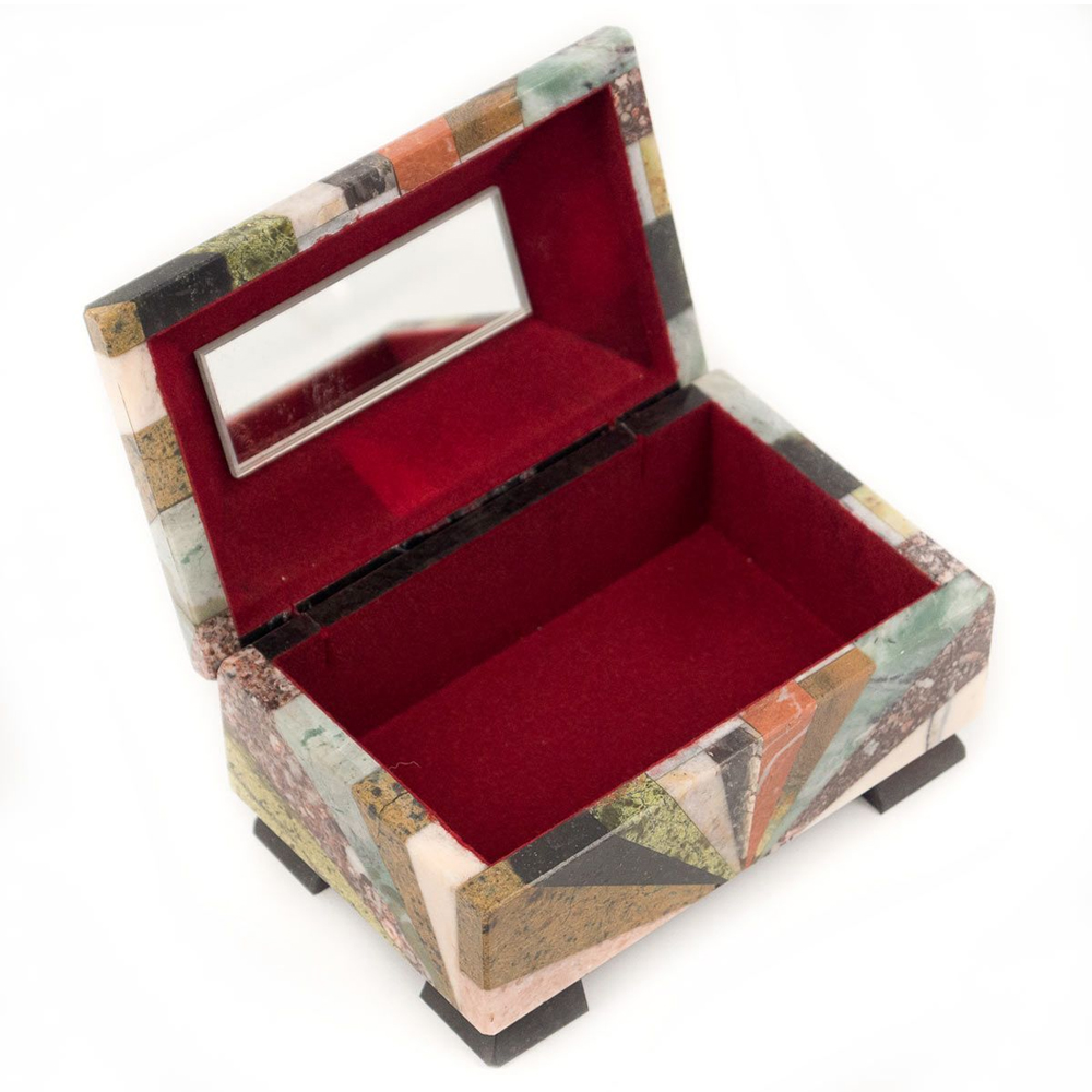 Шкатулка из натурального камня змеевик Stone Casket