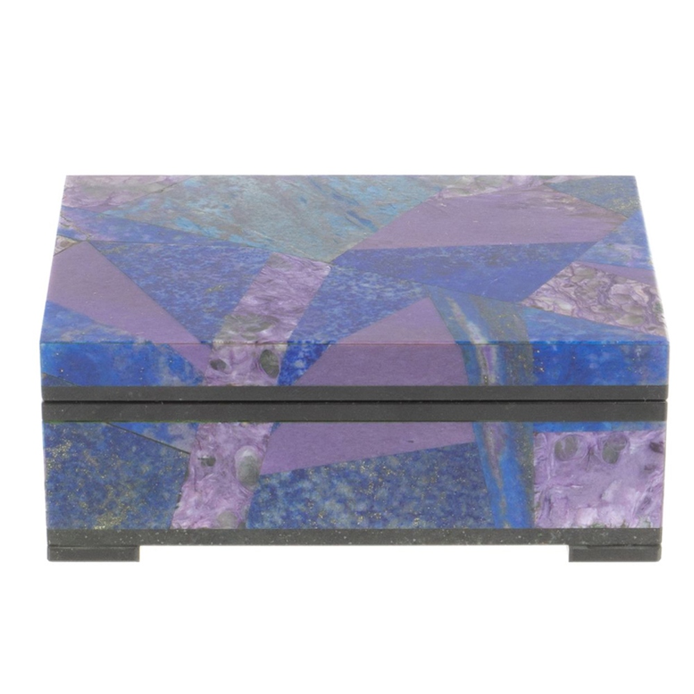 Шкатулка из натурального камня лазурит и чароит Stone Casket