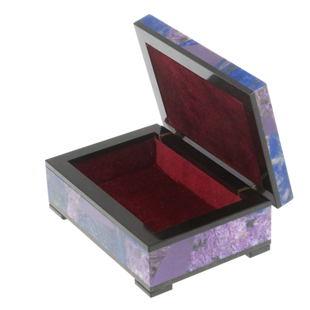 Шкатулка из натурального камня лазурит и чароит Stone Casket