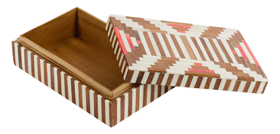 Шкатулка инкрустация костью  Bone Inlay Box Red