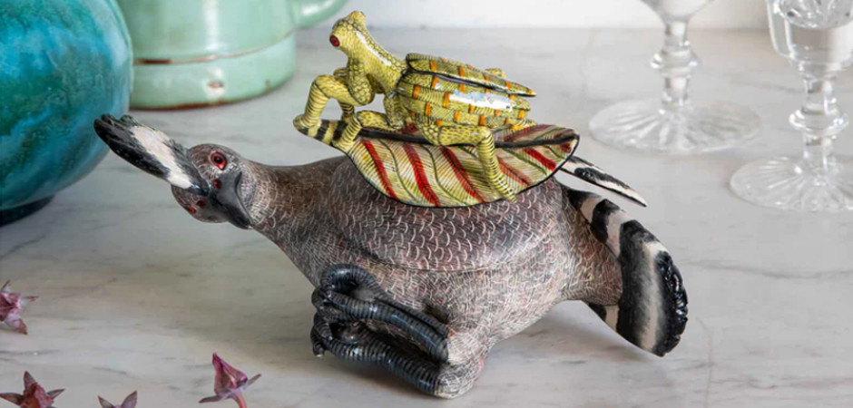 Шкатулка Птичка Hoopoe and Praying Mantis Box