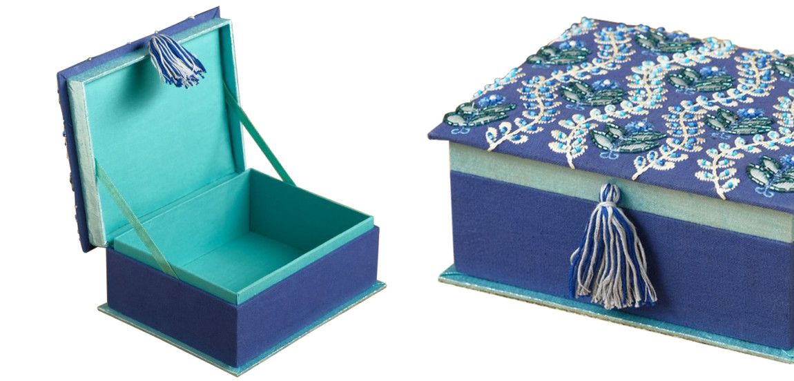 Шкатулка с вышивкой Flower Ornament Beads Embroidery Box