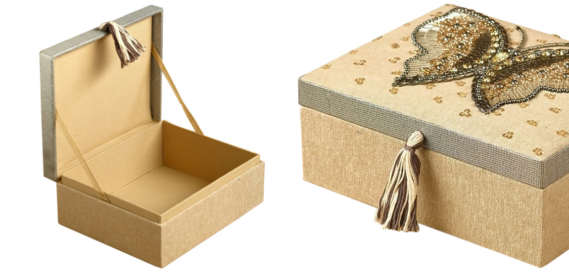 Шкатулка с вышивкой из бисера Butterfly Beads Embroidery Box