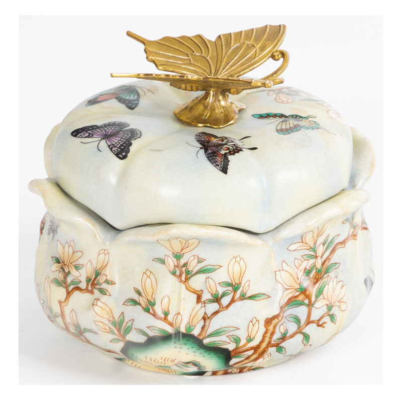 Шкатулка с рисунком ветвей и бабочек Eden Garden