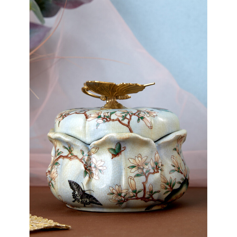 Шкатулка с рисунком ветвей и бабочек Eden Garden