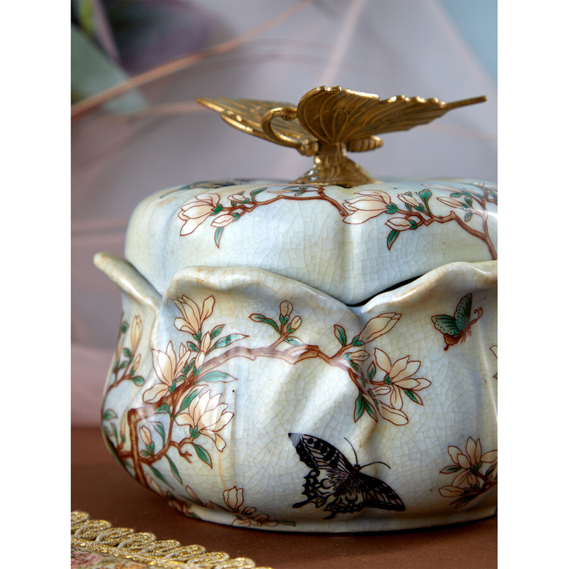 Шкатулка с рисунком ветвей и бабочек Eden Garden