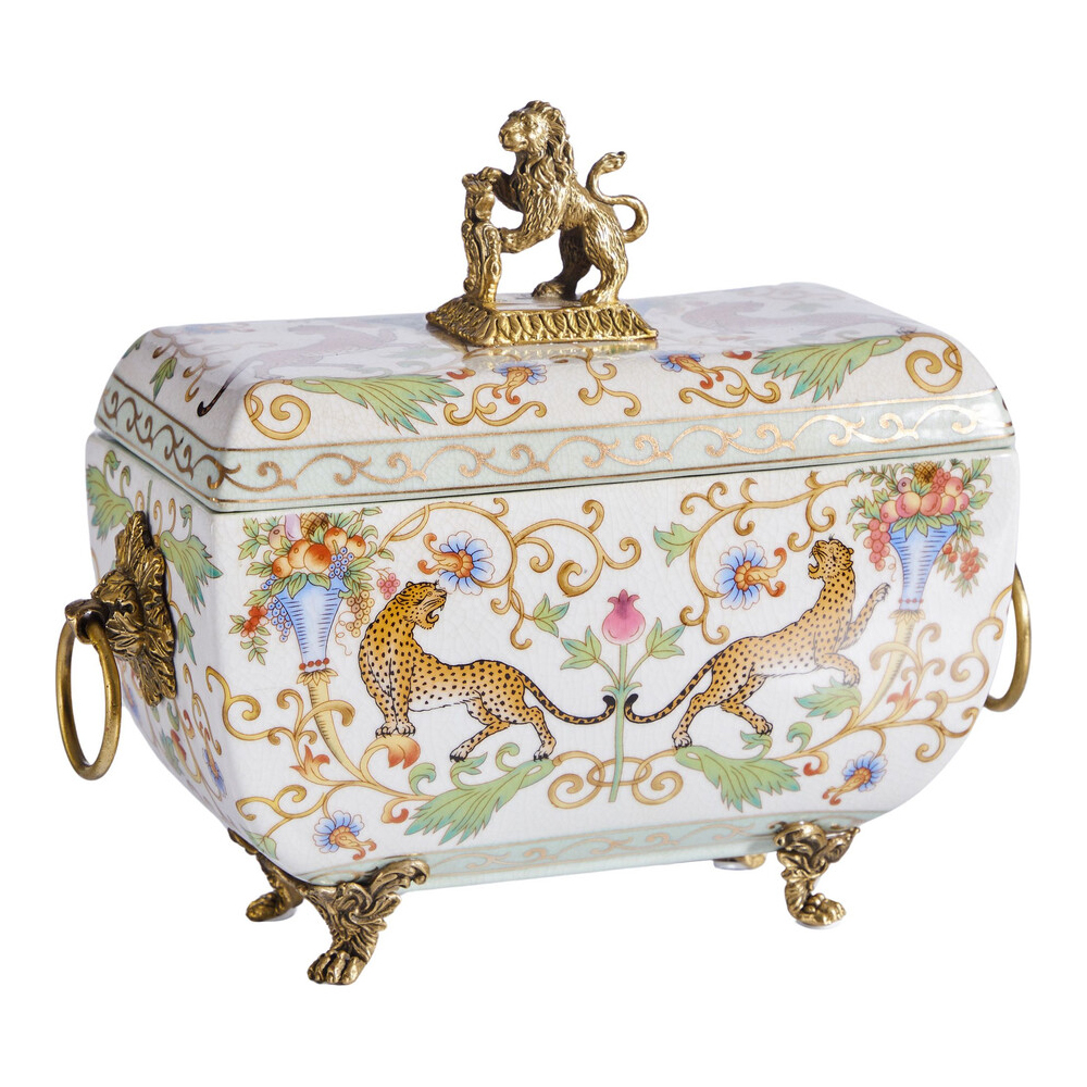 Шкатулка с фигуркой льва на крышке Eden Garden