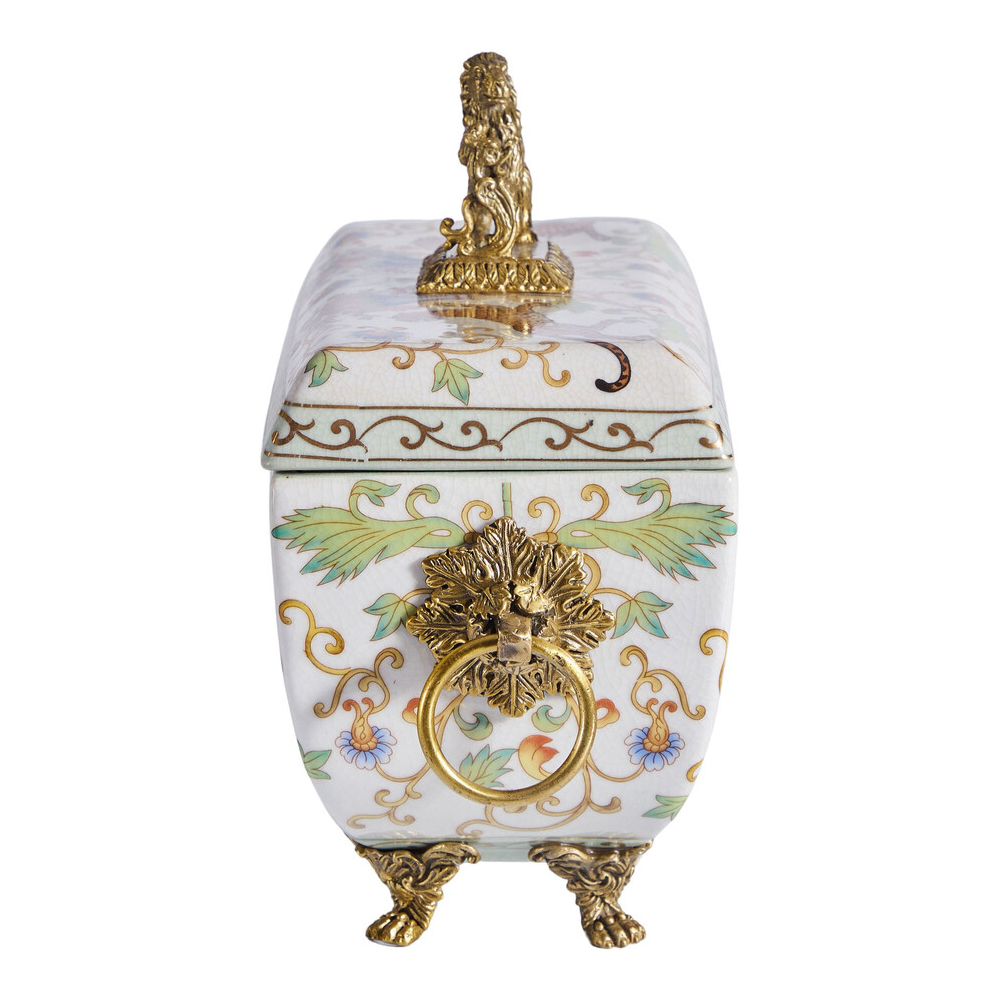 Шкатулка с фигуркой льва на крышке Eden Garden