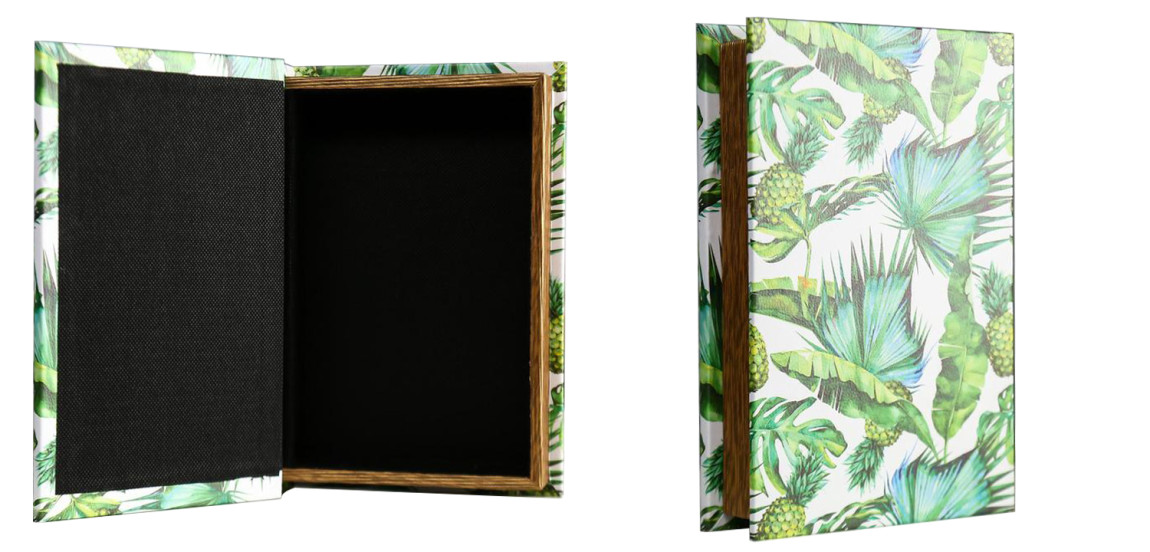 Шкатулка-книга Pineapples and Leaves Mirror Book Box