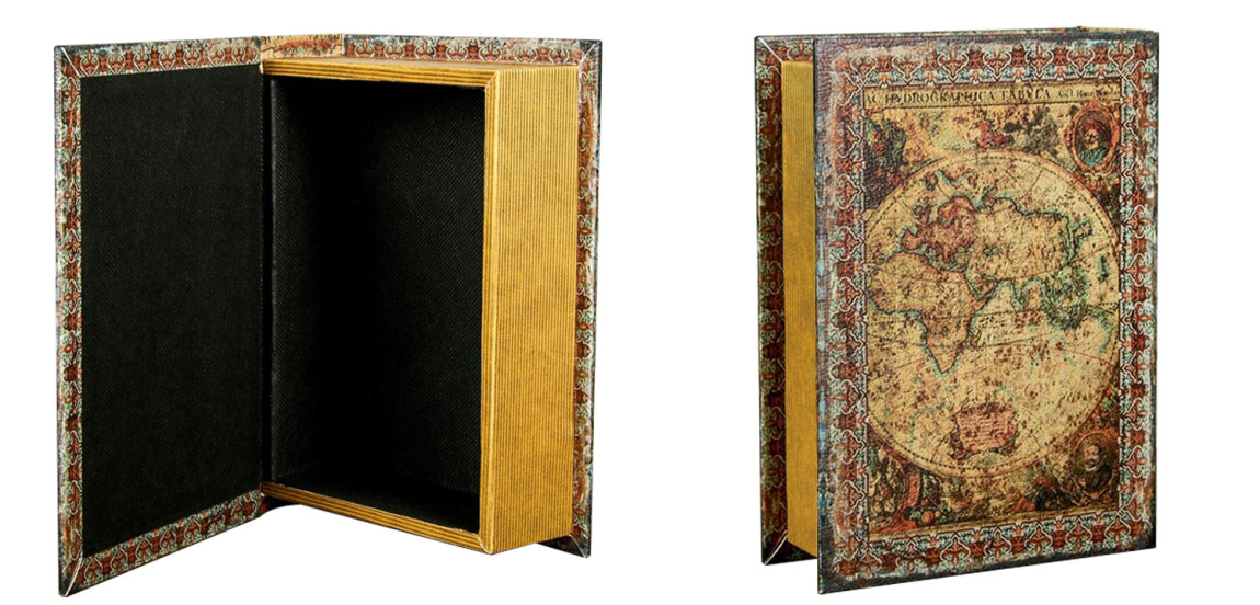 Шкатулка-книга Vintage World Map Book Box