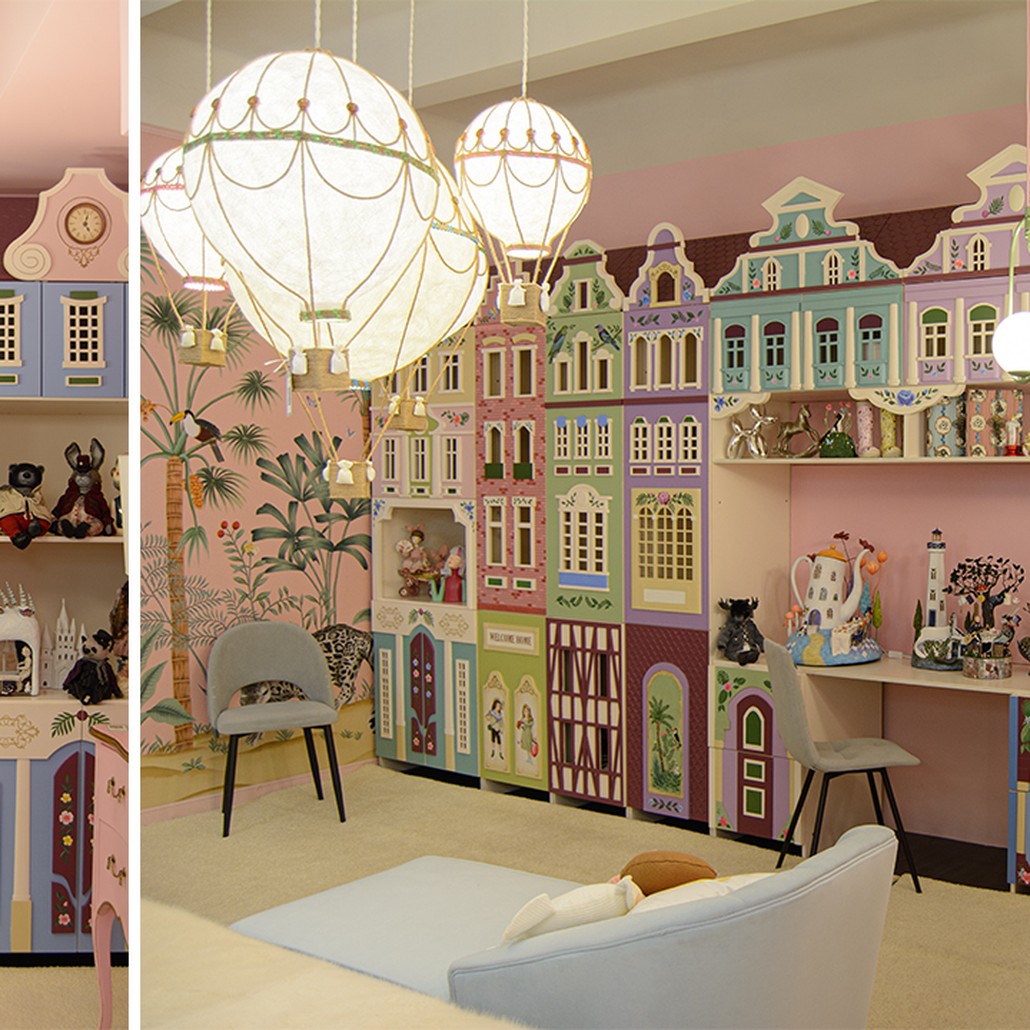 Шкаф Colorful Houses ручная роспись