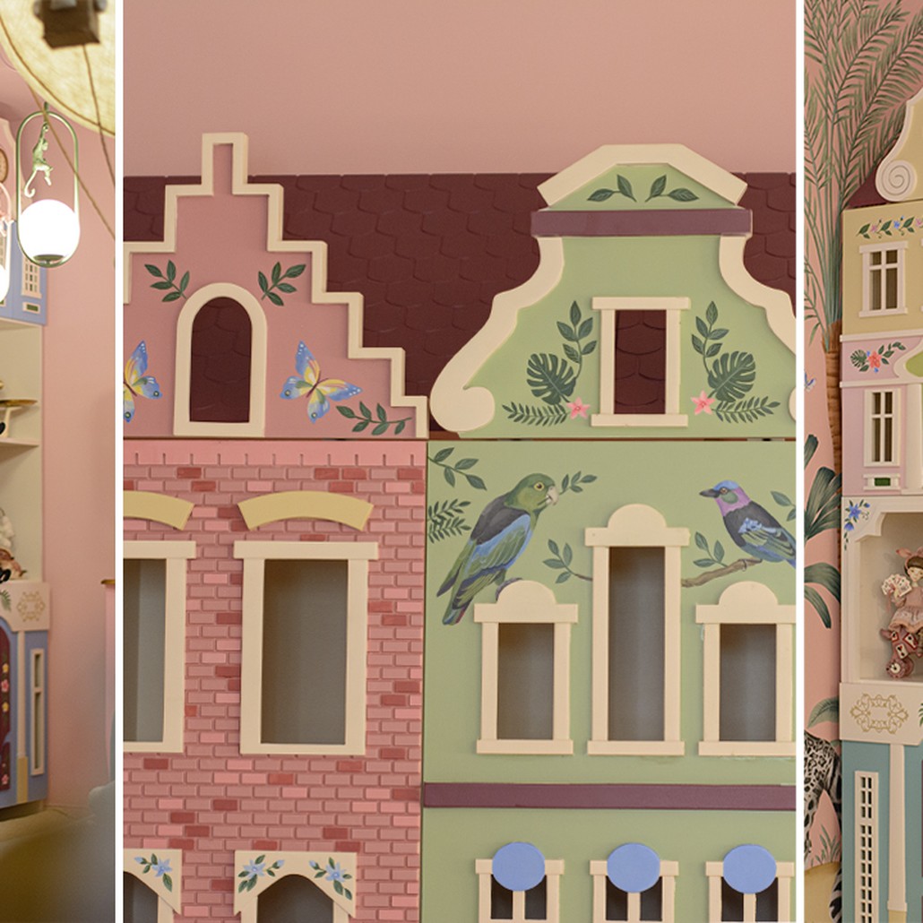Шкаф Colorful Houses ручная роспись