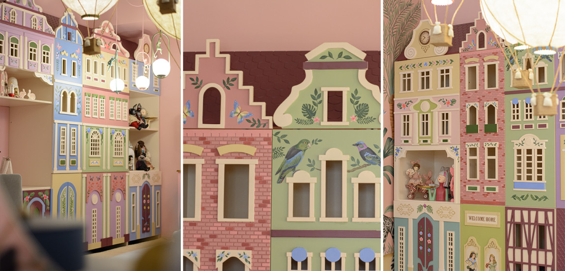 Шкаф Colorful Houses ручная роспись