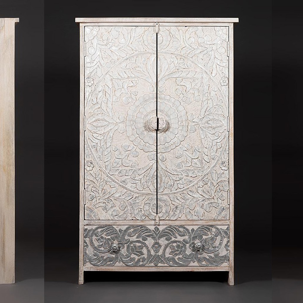 Шкаф Indian antique white Cupboard