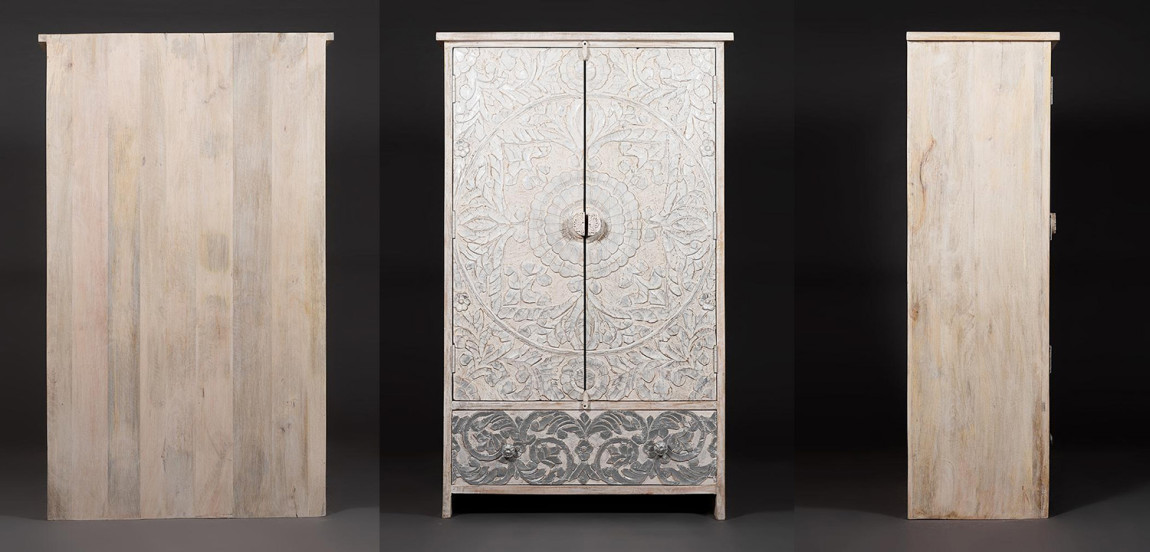 Шкаф Indian antique white Cupboard