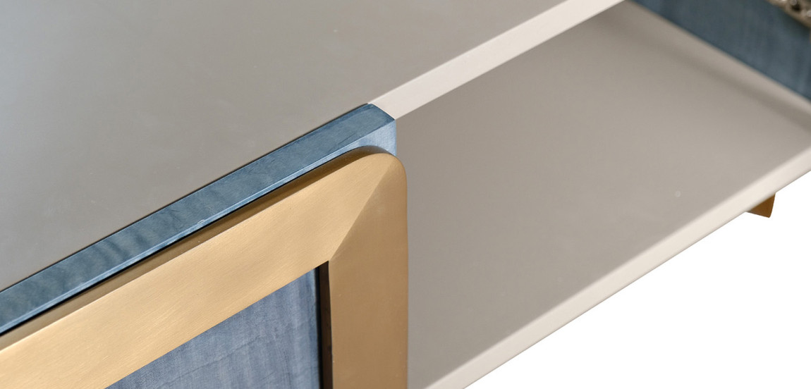 Шкаф в стиле арт-деко Aberforth Cabinet Синий перламутр