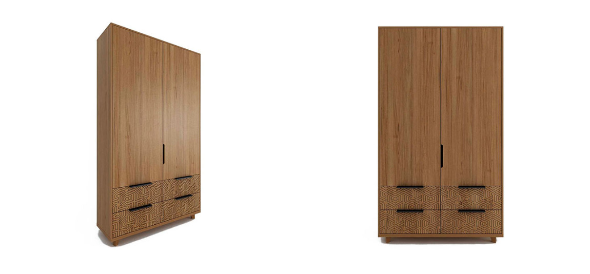 Шкаф двустворчатый с орнаментом Brian