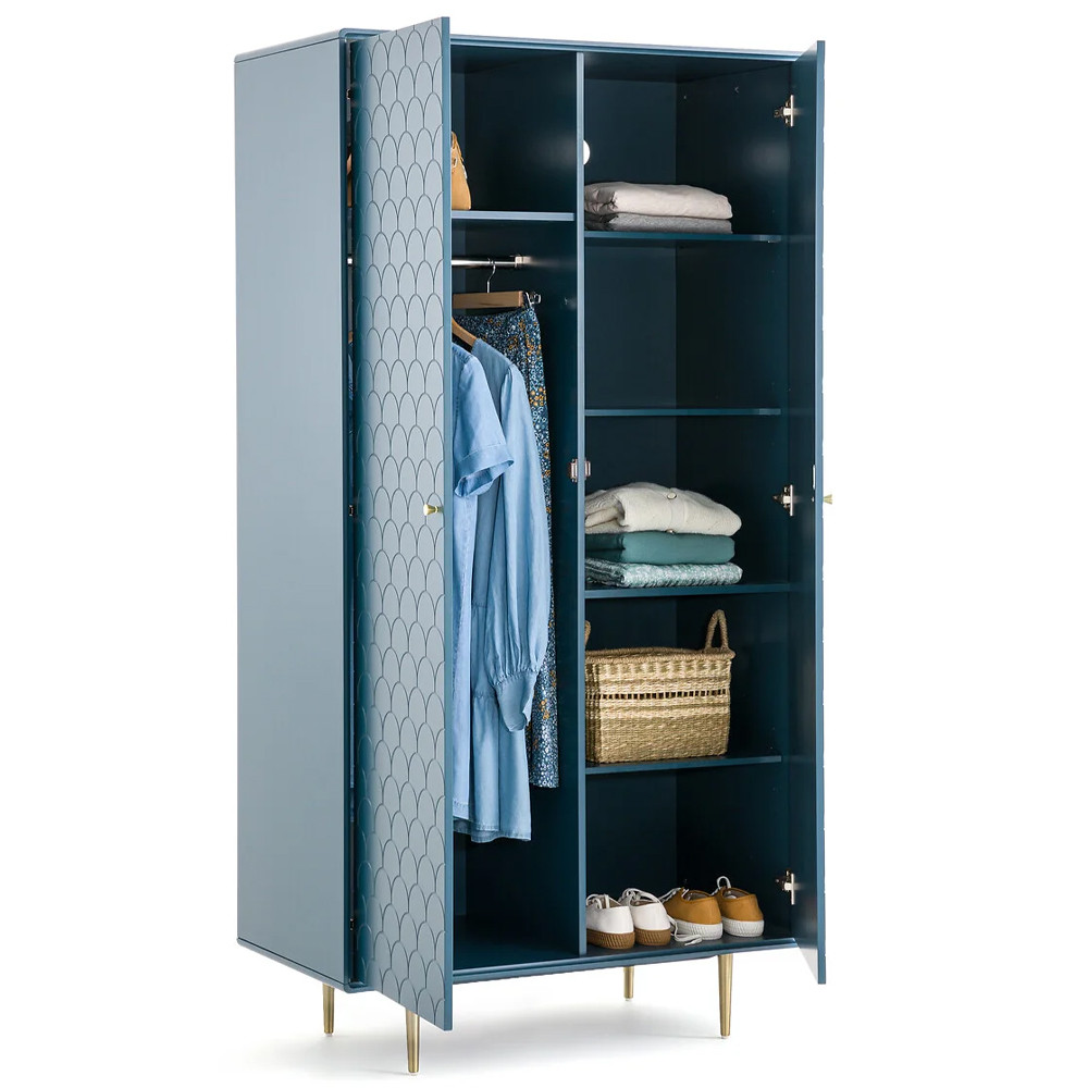 Шкаф двухдверный Scale Ornament Blue Wardrobe