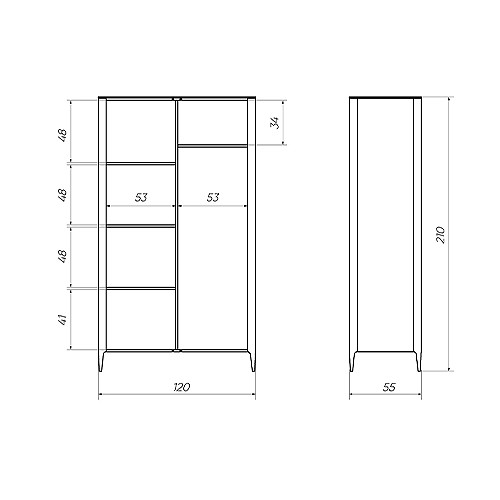 Шкаф двухстворчатый молочного цвета Type