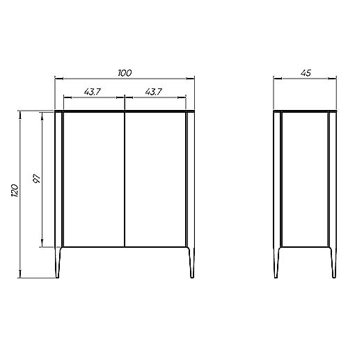 Шкаф двухстворчатый светло-серый Type