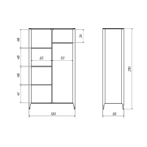 Шкаф двухстворчатый серо-бежевый Type