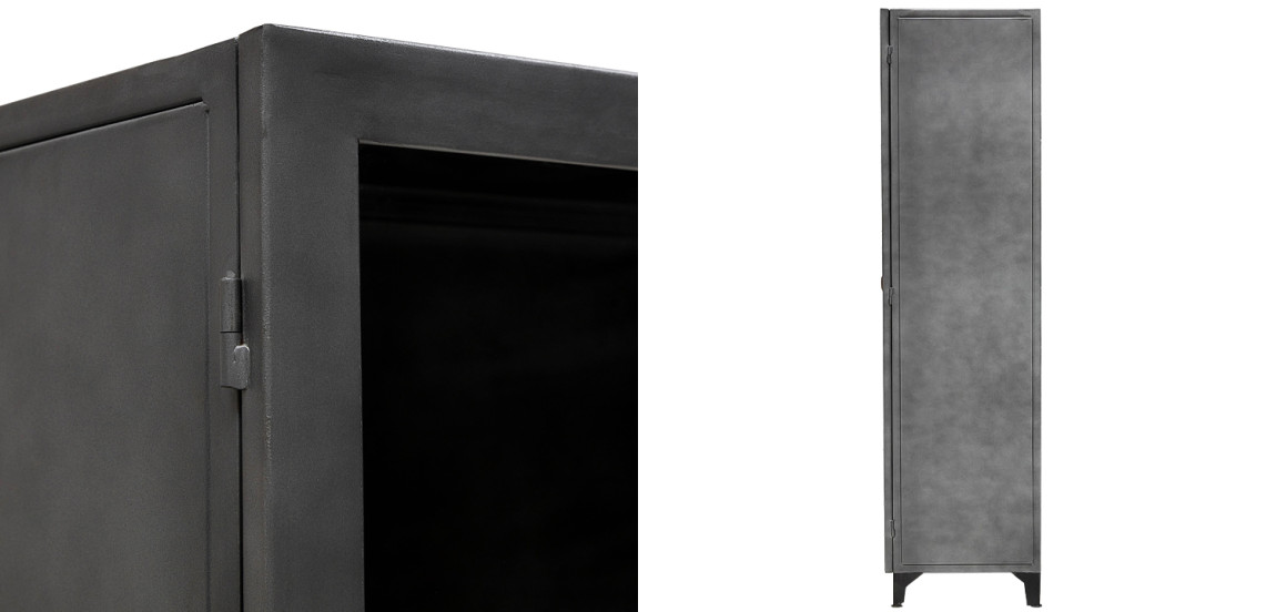 Шкаф металлический в стиле лофт с деревянными ящиками Russell Cabinet