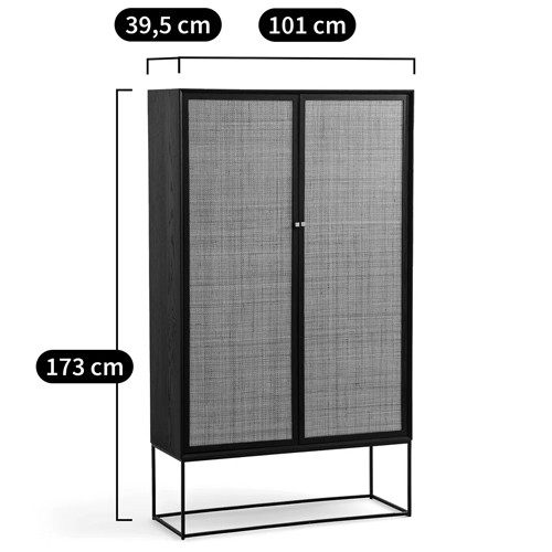 Шкаф с 2-мя дверцами из ротанга ручной работы Fuse Wicker Furniture