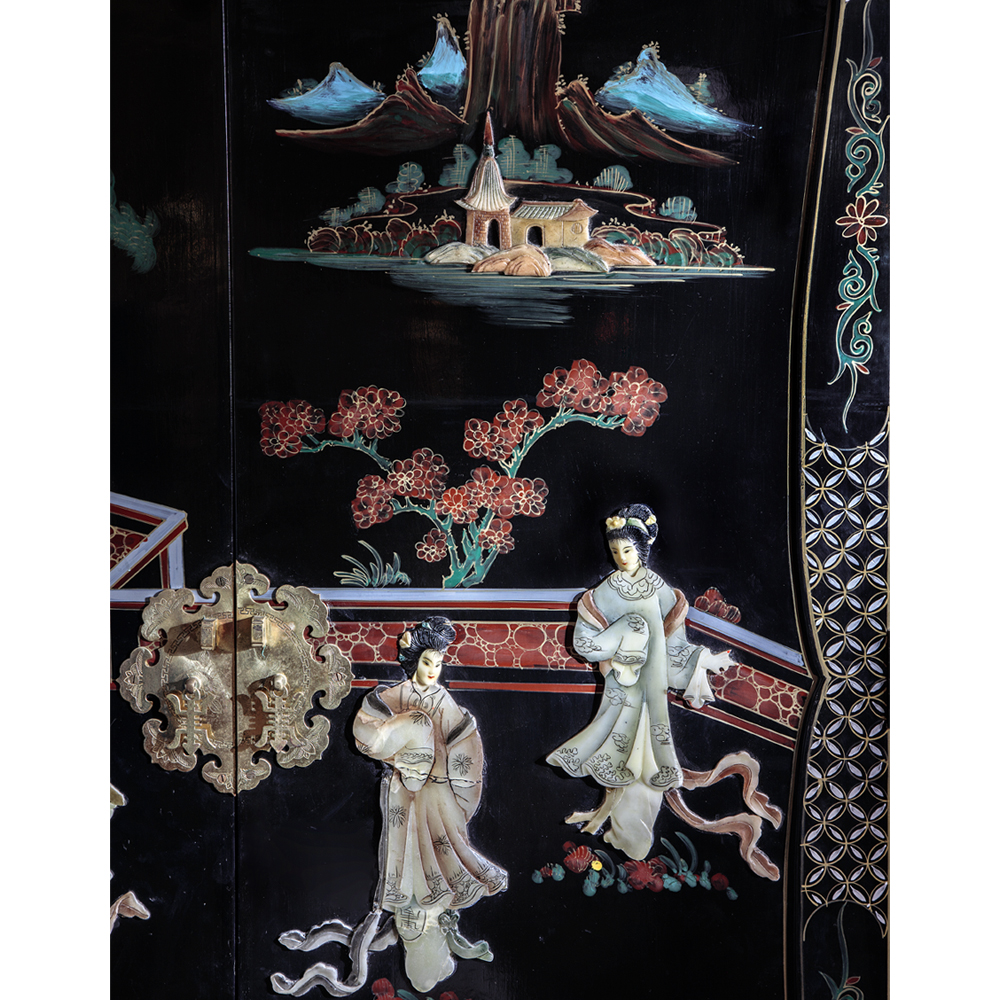 Шкаф черный в китайском стиле  Chinese Cabinet Black