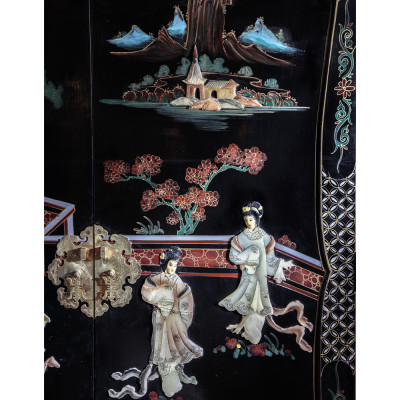 Шкаф черный в китайском стиле Chinese Cabinet Black