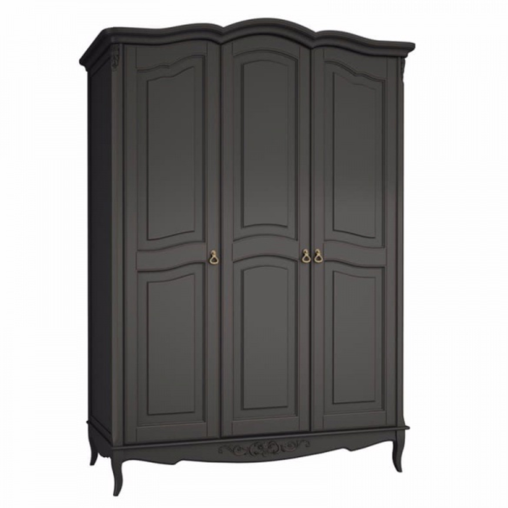 Шкаф черный из массива бука в стиле прованс Black Provence