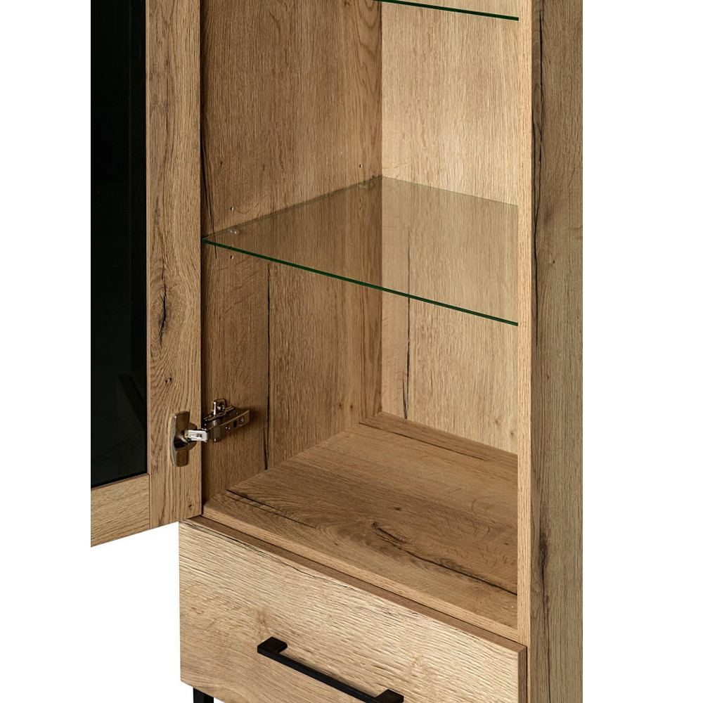 Шкаф-витрина в стиле лофт с чёрной стеклянной дверью Urban Style Space