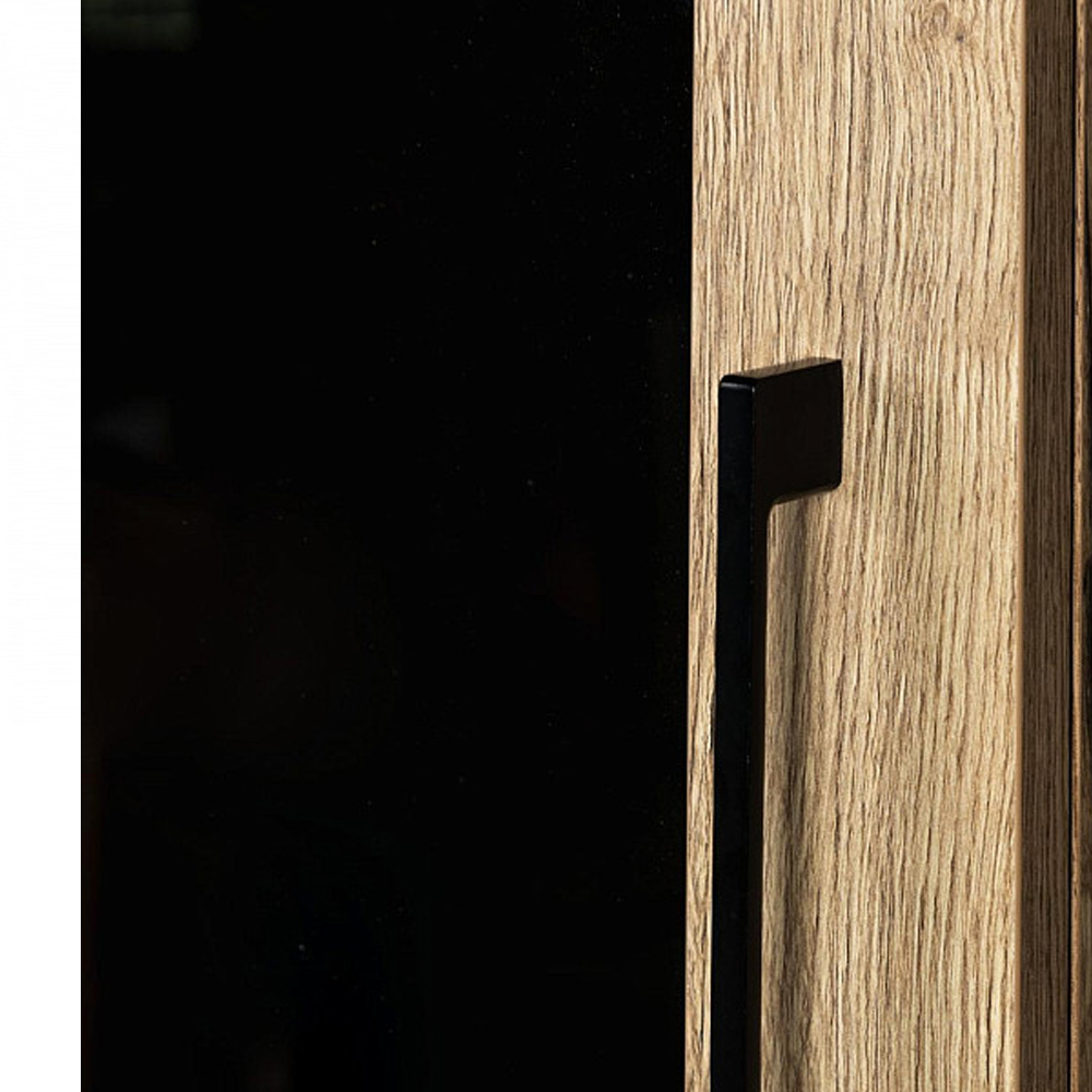 Шкаф-витрина в стиле лофт с чёрной стеклянной дверью Urban Style Space