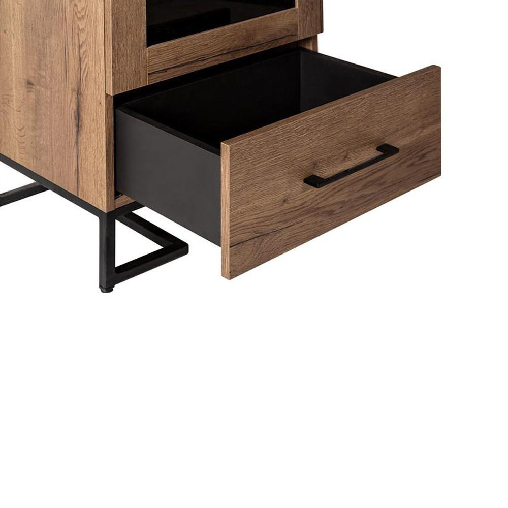 Шкаф-витрина в стиле лофт с чёрной стеклянной дверью Urban Style Space 2