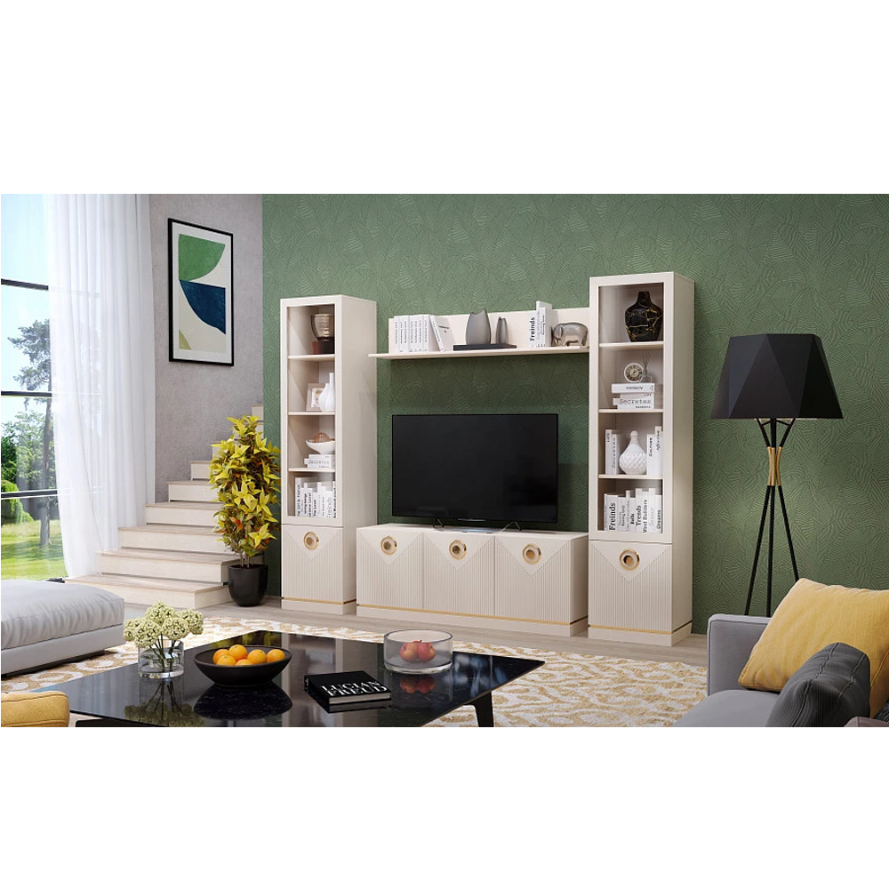 Шкаф-витрина с полками и стеклянной дверкой Satin Furniture