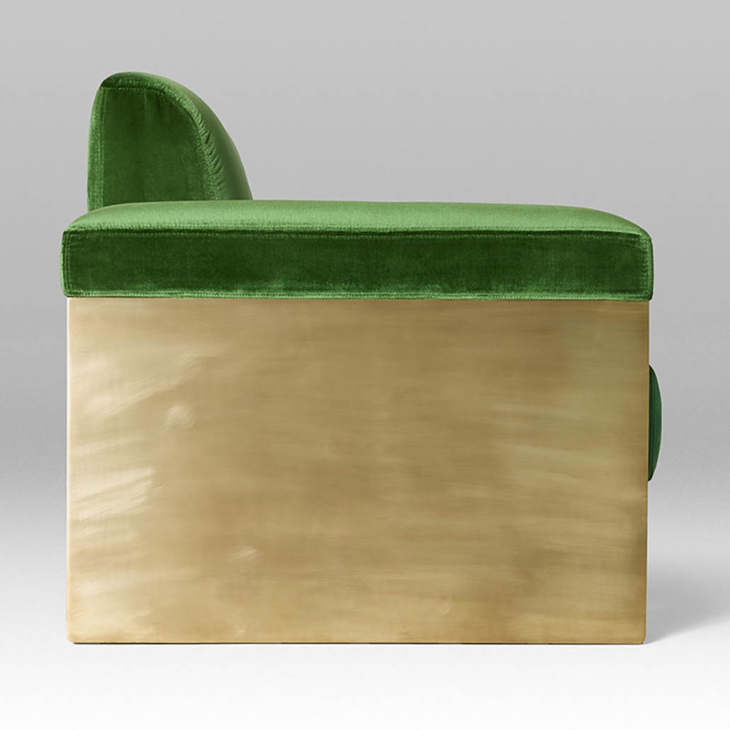 Эксклюзивный Диван в стиле Арт-деко Phoenix с элегантными латунными элементами