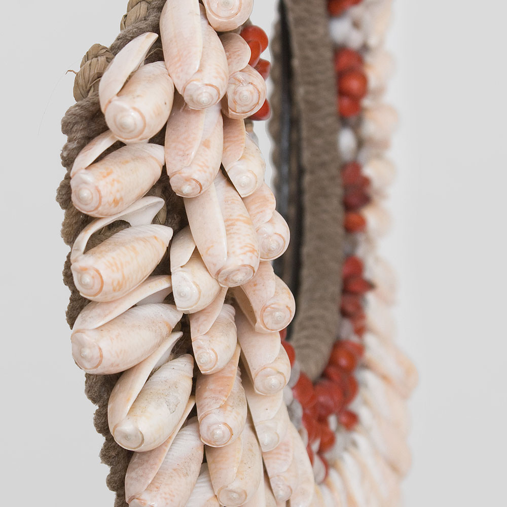 Этническое ожерелье из ракушек и бус Aboriginal Ethnic Necklace Beige Red