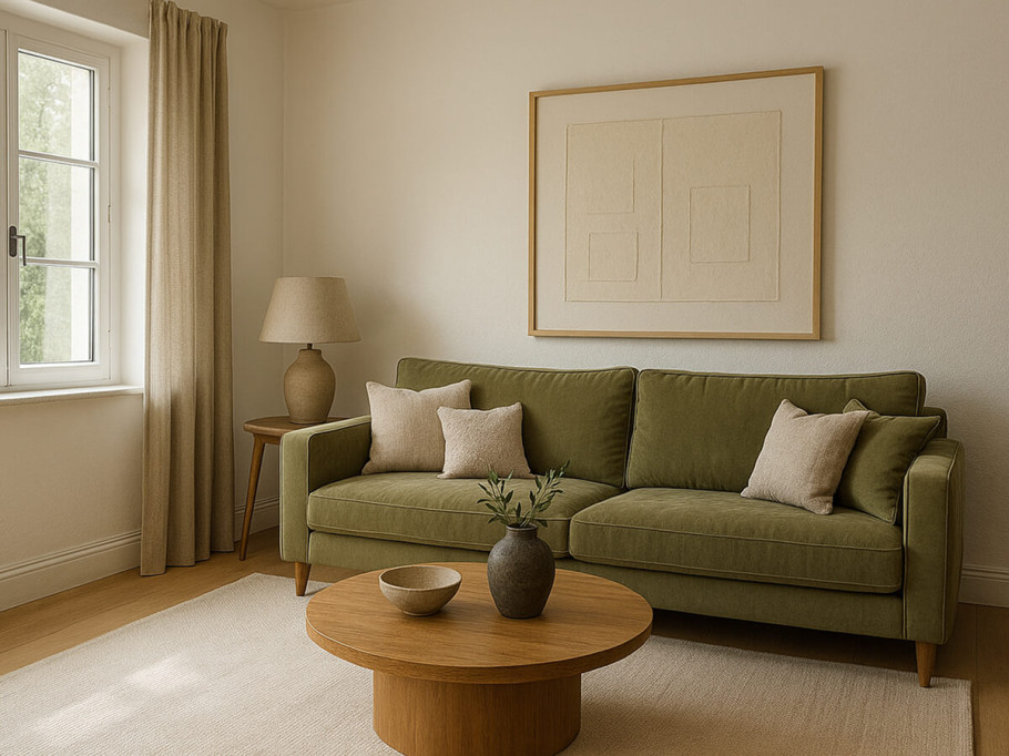 Оливковый цвет в интерьере