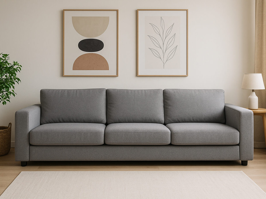 Серый диван в интерьере