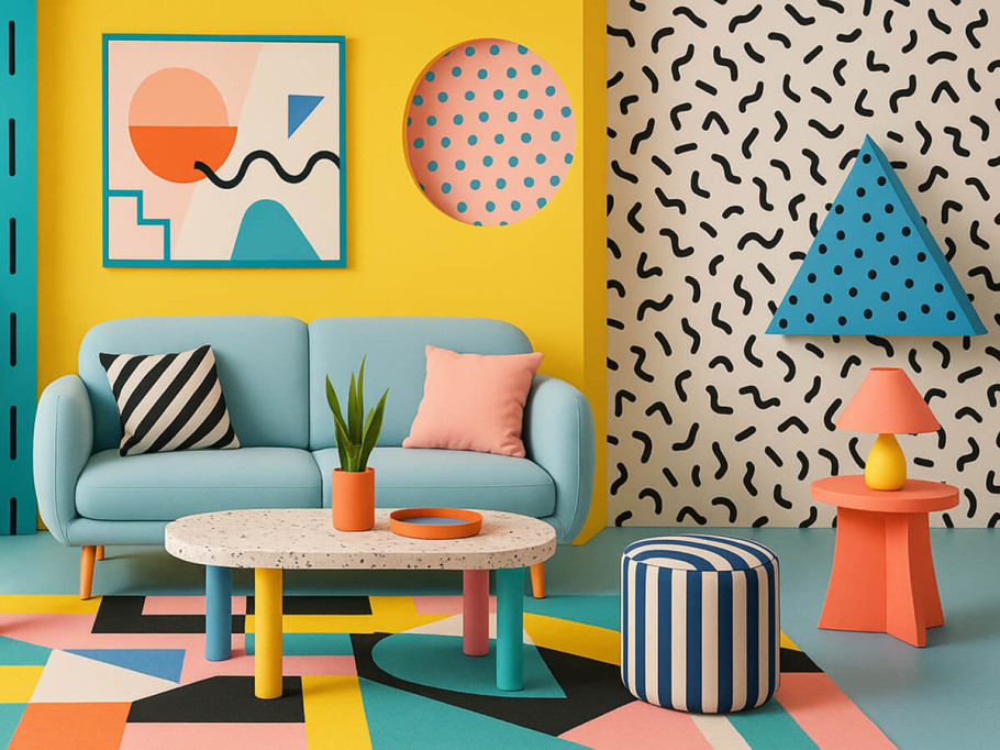 Стиль Мемфис в дизайне интерьера