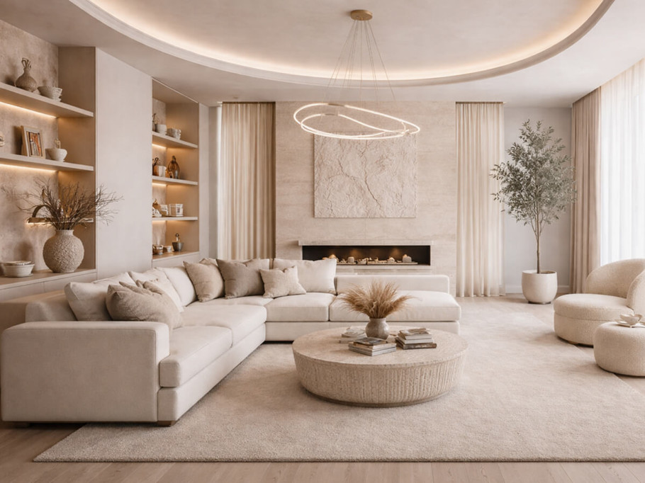 Бежевый цвет в интерьере: правила сочетания, идеи