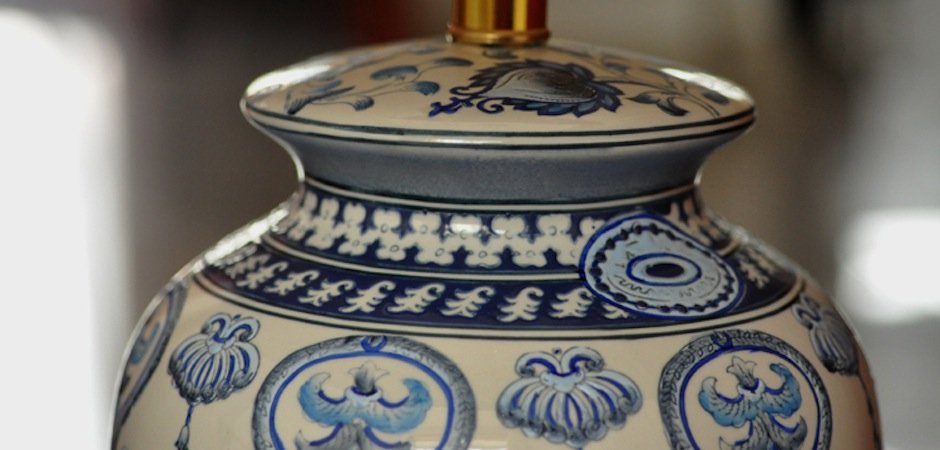 Настольная лампа Синий орнамент