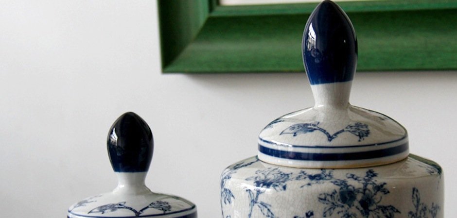 Вазы blue and white ornament Комплект из 2-х