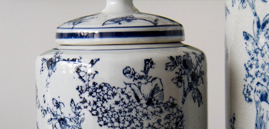 Вазы blue and white ornament Комплект из 2-х