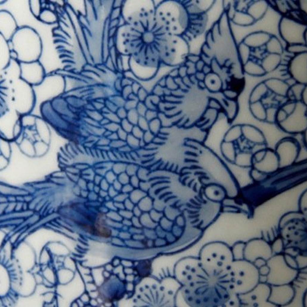 Китайская чайная ваза Blue birds