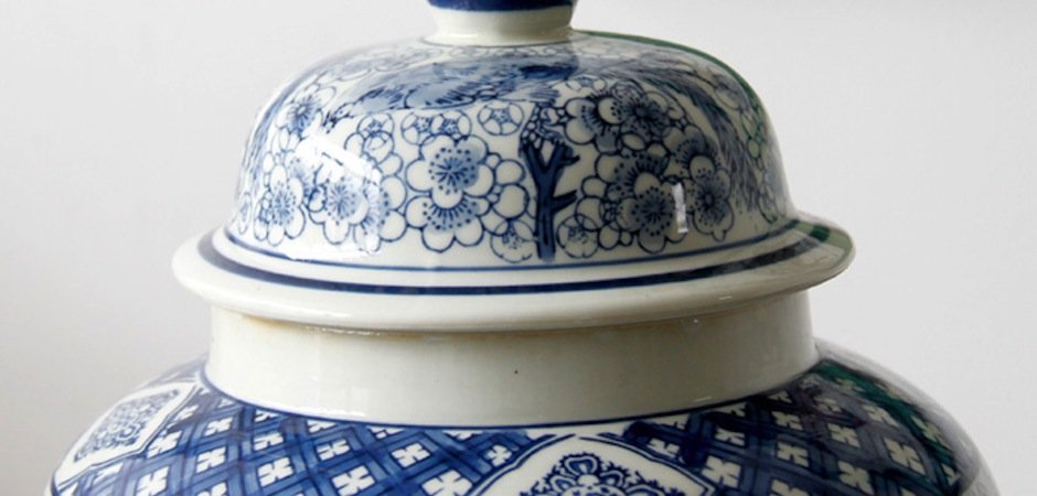 Китайская чайная ваза Blue birds