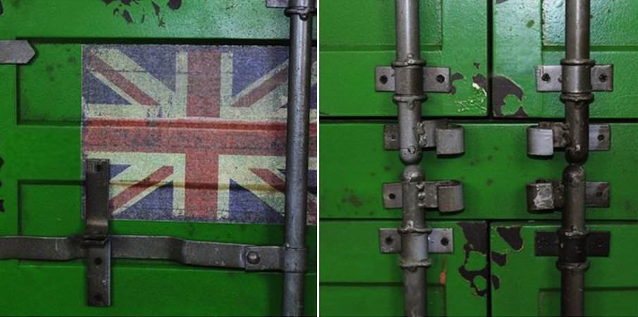 Комод морской контейнер Green Loft Vintage Зеленый