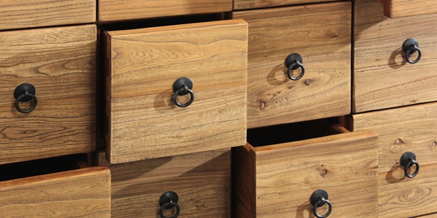 Комод в стиле Лофт с квадратными ящиками Vintage 16 Boxs